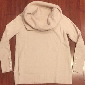 NWOT Loft size S light pink cowl neck sweater.